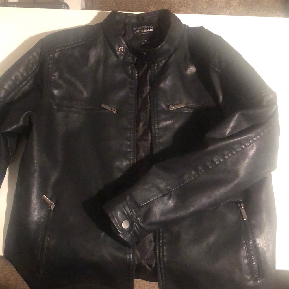 Faux Leather Black Jacket Small